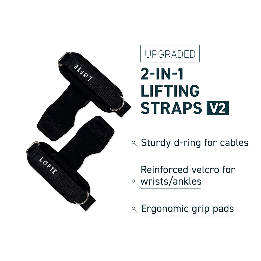 2-in-1 Lifting Straps with D-Ring V2 [UPGRADED]
