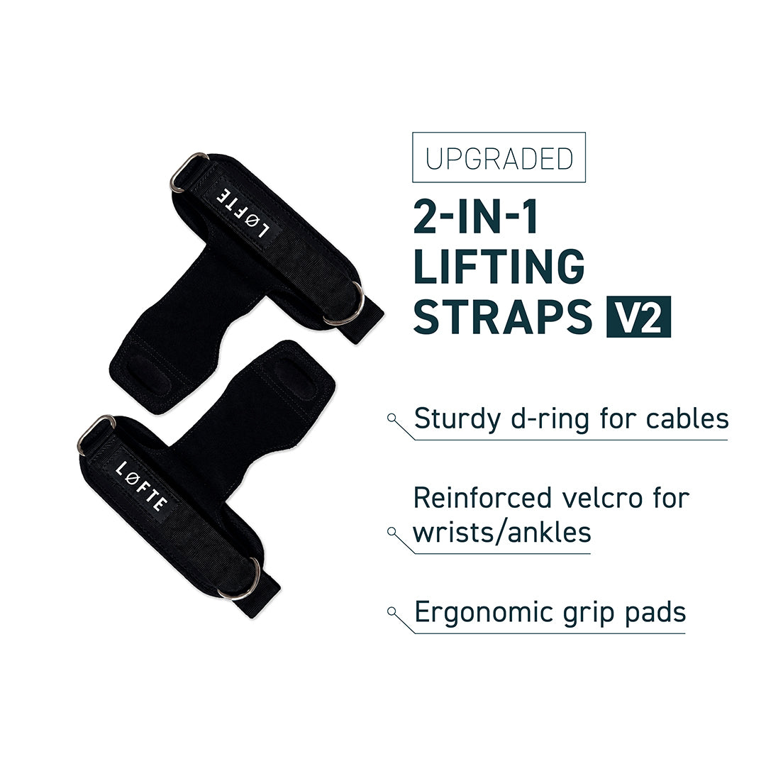 2-in-1 Lifting Straps with D-Ring V2 [UPGRADED]